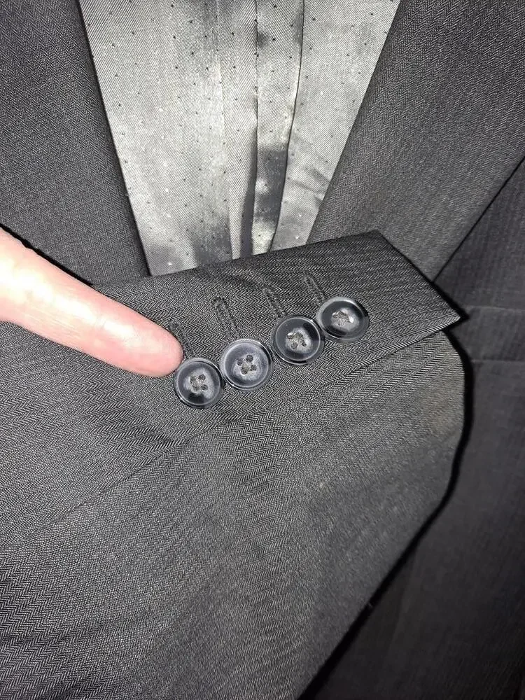 Calvin Klein Blazer Slim Fit Dark Gray 2‎ Button Size 42L